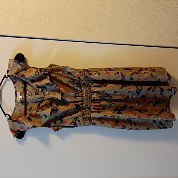 Love, Fire Silky Watercolor Bird Print Dress - Picture 2 of 5